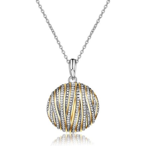 Stylish Intertwined Gold & Silver Pendant Necklace - Chic Versatile Jewelry - Picture 1 of 7